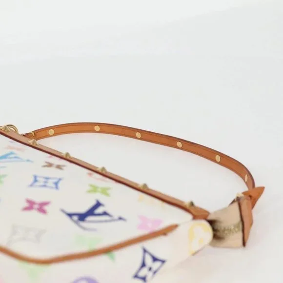 LOUIS VUITTON Monogram Multicolor Pochette Pouch White M92649 LV Auth 135504V Bags